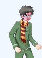 anger_mark angry arm bloodshot_eyes closed_mouth clothes ear fist glasses hair hand katawa_shoujo kenji_setou mucus round_glasses scarf soyjak sprite_edit suit variant:chudjak white_skin // 384x540 // 121.7KB