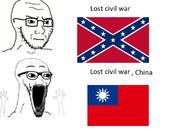 2soyjaks american_civil_war arm chinese_civil_war closed_mouth confederate flag flag:confederate_states_of_america flag:taiwan glasses hair hand open_mouth place_japan soyjak star_(symbol) stubble subvariant:soyak_(irritated) subvariant:wewjak taiwan teeth thing_japanese variant:soyak // 1200x831 // 176.1KB