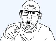 arm clothes ear glasses hand johnathan_estis open_mouth pointing pointing_at_viewer soyjak stubble subvariant:nojak2 template variant:nojak // 1249x923 // 31.5KB