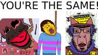 ack discord discord_logo_facial_mark facial_mark fnf_pedo frisk geg jartycuck madotsuki niko_(oneshot) oneshot subvariant:chudplier subvariant:jartycuck tranny undertale variant:bernd variant:chudjak yume_nikki yumenikkipedo // 1280x720 // 361.6KB