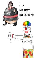 1488 afro air_inflation alunya artist:romanian_schizo balloon clothes clown clown_nose clown_wig floating glasses holding_object inflation_(economy) inflation_fetish its_over leftypol market rainbow sad teeth text variant:gapejak white_skin // 889x1473 // 362.5KB