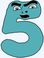 blue blue_skin five full_body number numberjacks open_mouth series:numberjaks thick_eyebrows transparent_background variant:cobson // 436x573 // 7.7KB