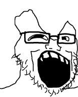 brainlet distorted glasses looking_at_you open_mouth retard stubble subvariant:retardedfuckingsoyjak variant:soyak // 644x800 // 7.2KB