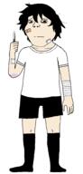 band-aid clothes eye_bags full_body grey_skin hair holding_knife holding_object knife lee_hooni sad soyjak subvariant:shoyta suicide_boy variant:gapejak // 1200x2500 // 43.2KB
