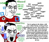 crying glasses greentext open_mouth sage slurs smirk swastika text upvote variant:chudjak // 680x583 // 222.1KB