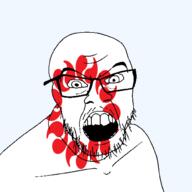 angry flag flag:saitama_todofuken glasses hair japan looking_at_you mustache open_mouth saitama_todofuken soyjak stubble teeth todofuken transparent_background variant:feraljak // 1500x1500 // 121.8KB