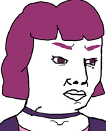 amelia brimstone british choker dyed_hair female no_glasses pink_dress propaganda purple_hair united_kingdom variant:chudjak // 645x800 // 13.9KB