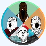 4soyjaks balding black_skin bloodshot_eyes clothes franklin_clinton glasses grand_theft_auto grand_theft_auto_online grand_theft_auto_v grey_hair hair michael_de_santa negro open_mouth shark_card sleeveless_shirt soyjak stubble tattoo text trevor_philips variant:gapejak variant:markiplier_soyjak variant:nojak variant:tony_soprano_soyjak yellow_sclera yellow_teeth // 800x800 // 249.2KB