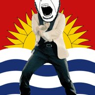 angry animated bird country dance flag frigatebird full_body gangnam_style glasses irl kiribati open_mouth sea soyjak stubble sun variant:cobson // 300x460 // 500.2KB