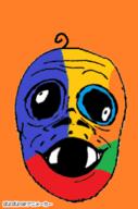 animated baby byonbyon colorful deformed mustache open_mouth orange_background poyopoyo soyjak subvariant:jacobson variant:a24_slowburn_soyjak // 265x400 // 344.6KB