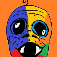 animated baby byonbyon deformed mustache open_mouth orange_background poyopoyo soyjak subvariant:jacobson trend:colorjak variant:a24_slowburn_soyjak // 265x400 // 344.6KB