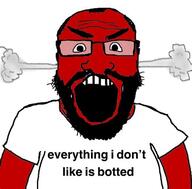 angry beard clothes glasses red_skin soyjak steam stubble subvariant:science_lover variant:markiplier_soyjak // 474x467 // 175.5KB