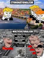 amerimutt blond clothes diversity donald_trump hat irl_background jewish_hat multiple_soyjaks red_shirt subvariant:impish_amerimutt text variant:impish_soyak_ears // 949x1242 // 242.9KB