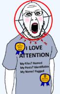 award blue_shirt clothes glasses lipstick makeup namefags open_mouth red_arrow red_circle soyjak stubble text tshirt variant:tewi whore // 1000x1577 // 71.5KB