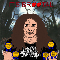 album_cover award black_shirt broot brootal brown_hair curly_hair goatee long_hair metal_(music) moustache music subvariant:muscular_chud variant:chudjak variant:impish_soyak_ears // 916x916 // 1.1MB