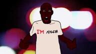 animated arm black_skin clothes glasses hand irl_background nigger open_mouth pointing police sound soyjak stubble text tshirt variant:shirtjak video // 640x360, 16.1s // 761.3KB