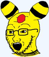 ampharos anime ear glasses johto monster nintendo open_mouth orb pokemon soyjak stubble transparent variant:soyak video_game yellow yellow_skin // 752x883 // 12.3KB