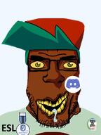 brown_skin clothes discord discord_logo_facial_mark esl facial_mark fnf_pedo friday_night_funkin' glasses hair hat map_(pedophile) meta:ai_generated meta:tagme ominous open_mouth pedophile smile stubble template text transparent_background variant:markiplier_soyjak yellow_eyes // 432x578 // 244.3KB