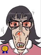 angry anime anime_female award azumanga_daioh blood bloodshot_eyes brown_eyes brown_hair half_open_mouth red_sclera school_uniform seething subvariant:euromutt takino_tomo variant:markiplier_soyjak // 594x797 // 49.9KB