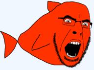 angry animal fish glasses open_mouth soyjak stubble variant:cobson // 1500x1120 // 45.3KB