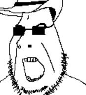 angry clothes glasses hat oekaki open_mouth soyjak stubble variant:cobson // 123x136 // 2.0KB