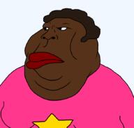 artist:sabiopajin brown_hair brown_skin brownoid fat meta:tagme pink_shirt star_(symbol) steven_universe subvariant:bantumutt user=sabiopajin variant:meximutt // 888x849 // 44.6KB