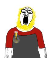 badge beard clothes glasses hair nate open_mouth soyjak soyjak_party stubble variant:ignatius yellow_beard yellow_hair // 656x748 // 85.0KB