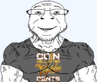 arm buff closed_mouth clothes glasses soyjak stubble tshirt variant:coinjak vein // 1059x890 // 259.1KB