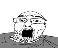 clothes ear glasses open_mouth soyjak stubble variant:unknown // 441x362 // 37.7KB