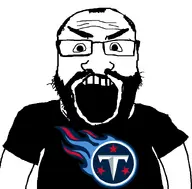 angry balding beard black_shirt careless clothes enthusiast glasses hair logo national_football_league nfl open_mouth shit_nobody_cares_about shit_nobody_cares_about_enthusiast shitnobodycaresabout snca soyjak subvariant:science_lover tennessee_titans text tshirt variant:markiplier_soyjak white_text // 800x789 // 166.9KB