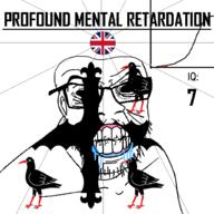 angry bald bell_curve bird black_eyes black_hole black_sclera british clenched_teeth closed_mouth country cracked_teeth drool ear flag flag:flintshire flag:united_kingdom flintshire glasses hair iq iq_bell_curve mustache nightmare_fuel no_pupils profound_mental_retardation retard soyjak stubble text united_kingdom variant:feraljak wales wrinkles // 1024x1024 // 114.5KB