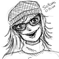 beanie black_and_white cute cute_girl drawing girl glasses hair mouth_open variant:soytan woman // 480x480 // 60.1KB