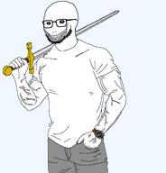 bald beard big_mouth buff glasses le_scary_face muscles scary sharp_teeth smile subvariant:coolsigma sword variant:soyak // 1834x1913 // 342.7KB