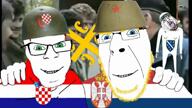 3soyjaks ack blue_eyes christian_cross christian_identity christianity clothes coat_of_arms eagle flag flag:bosnia flag:croatia flag:serbia globe green_eyes hair hat headband helmet infared irl_background islam m59m85_helmet military military_hat mujahideen music muslims no_more_brother_wars noose rope serbian_cross shield stubble suicide variant:bernd variant:cobson variant:feraljak video white_skin yellow_beard yellow_hair yugoslav_wars yugoslavia // 1912x1080, 56s // 66.7MB