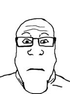 closed_mouth frown glasses soyjak variant:markiplier_soyjak // 600x800 // 62.5KB