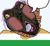bloodshot_eyes blush brown_troonjak crying flag:niger open_mouth rope rosy_cheeks series:coonfags slopjak soyjak speech_bubble_empty suicide tongue variant:bernd // 768x719 // 174.7KB