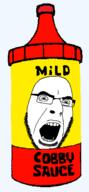 glasses looking_to_the_right mild_bobby_sauce open_mouth red sauce spongebob_squarepants stubble teeth transparent_background variant:cobson yellow // 828x1780 // 66.7KB