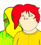 2soyjaks anime clothes glasses green hierophant_green japanese_text jojos_bizarre_adventure kakyoin_noriaki red_hair rubber_soul soyjak stand_(jojo) subvariant:shoyta variant:gapejak variant:shotjak yellow_temperance // 977x1065 // 254.2KB