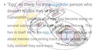ack bloodshot_eyes cracked_egg cracked_skin crying egg egg_yolk glasses open_mouth pun purple_hair r_egg_irl reddit soyjak stubble text tongue tranny tv_tropes variant:bernd wordswordswords // 966x500 // 192.5KB