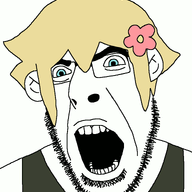 animated basil_(omori) blue_eyes ear flower glasses omori open_mouth plant sleeveless_shirt smile soyjak stubble variant:cobson video_game yellow_hair // 762x869 // 38.2KB