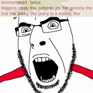 4chan 4cuck 6ix9ine 6ixϫhrembo anime beard cobbo ext=mp4 glasses green_hair hair lyrics meta:ai_generated meta:not_oc music open_mouth rap singing song variant:cobson video yotsoyba // 720x720, 136.3s // 4.4MB