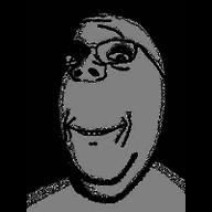animated black_background glasses glitch ominous smile soyjak stubble subvariant:wholesome_soyjak variant:gapejak // 200x200 // 342.8KB