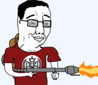 pol_(soyjak.party) fire flamethrower glasses pol_(soyjak_party) smile variant:chudjak // 1369x1195 // 41.6KB