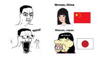 china closed_mouth countrywar female flag flag:china flag:japan japan open_mouth soyjak stubble teeth thing_japanese tongue variant:chudjak variant:wojak waow // 1831x1080 // 261.7KB