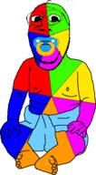 arm baby colorful deformed glasses hand leg pacifier soyjak stubble subvariant:emmanuel subvariant:wholesome_soyjak underpants variant:gapejak // 320x580 // 47.0KB