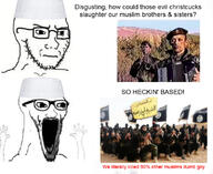 arm clothes concerned flag:isis flag:islamic_state frown glasses hand hands_up hat isis islam islamic islamic_state islamophobia japan mudslime muslims open_mouth pisslam place_japan prophet_muttHAMMAD_(police_be_upon_xhyir) remove_kebab serb serbia serbian soyjak soyjak_comic stubble subvariant:soyak_(irritated) text thing_japanese total_mudslime_death total_muslim_death variant:excited_soyjak variant:soyak yugoslav_wars yugoslavia // 784x640 // 139.7KB