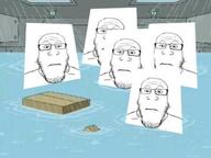 5soyjaks closed_mouth family_guy glasses neutral stubble subvariant:neutralplier variant:markiplier_soyjak water wood // 480x360 // 18.8KB