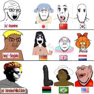 a_(soyjak.party) pol_(soyjak.party) soy 4chan african_american amerimutt anime anime_eyes aryan_chad bbc bibisi black_skin blond brown_skin clothes crystal_cafe flag flag:brazil flag:china flag:germany flag:japan flag:netherlands flag:south_korea flag:united_kingdom flag:united_states gigachad glasses hat japan korea nas:gigachad neutral ongezellig open_mouth shitskin south_korea stubble subnas:der_coomer subvariant:neutralplier tranime_girl tranny variant:a24_slowburn_soyjak variant:bernd variant:chudjak variant:cobson variant:impish_soyak_ears variant:markiplier_soyjak variant:soyak variant:soytan waving // 2047x2047 // 1.9MB