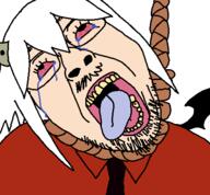 crying funamusea glasses hanging hanten horn rope stubble tranny variant:bernd white_hair white_skin wing // 450x417 // 16.5KB