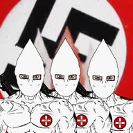 3soyjaks a10_eyes alvin_and_the_chipmunks ar_15 blue_eyes cloak clothes edit flag flag:nazi_germany gun kkk muscular_male soyjak speech subvariant:chudjak_front subvariant:muscular_chud swastika total_faggot_death total_jew_death total_nigger_death total_spicroach_death total_tranny_death trend:aryan variant:chudjak white_power white_skin // 1080x1080, 35.4s // 18.6MB